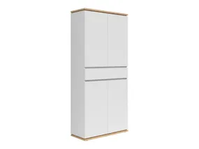 BRW Книжный шкаф для прихожей Yamael 90 см с 4 дверцами и ящиком белый, дуб ремесленный/белый REG4D1S-DASN/BI фото