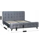 Кровать двуспальная бархатная MEBEL ELITE LINO Velvet, 160x200 см, Серый фото thumb №14