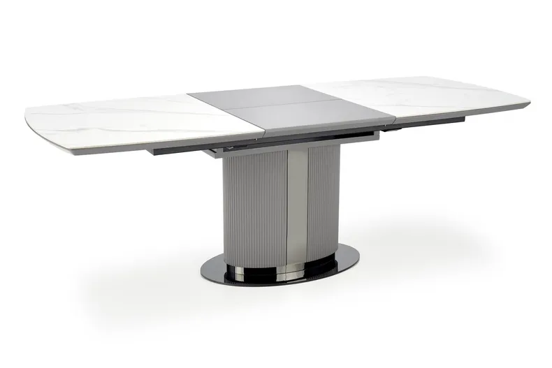 Розкладний стіл HALMAR DANCAN 160-220x90 см, білий мармур / / світлий / чорний фото №21