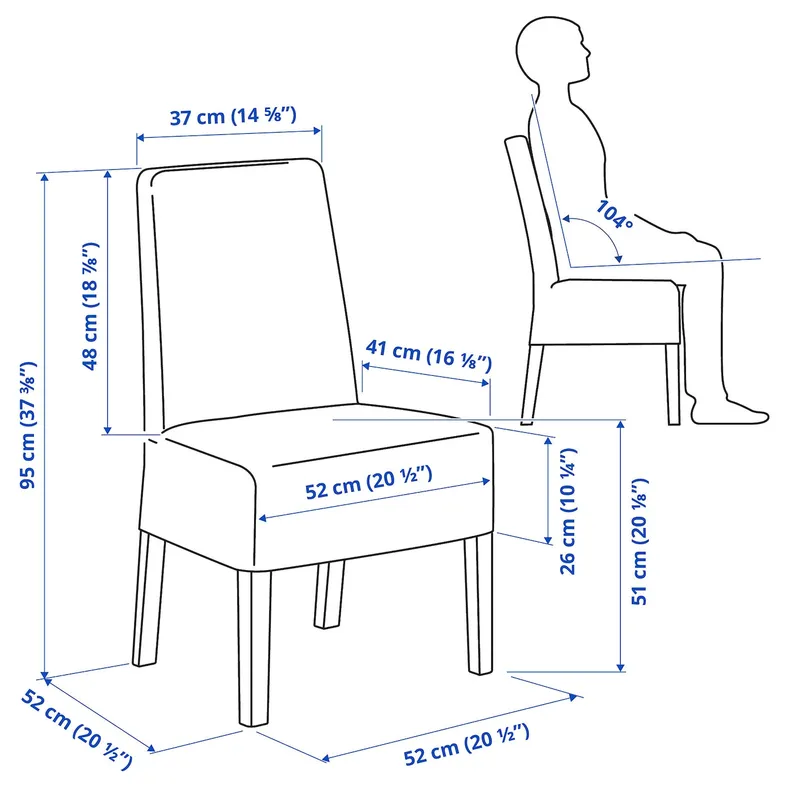 IKEA BERGMUND БЕРГМУНД, стул с чехлом средней длины, черный / нольгага серый / бежевый 993.860.98 фото №8