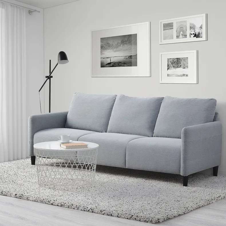IKEA ANGERSBY АНГЕРСБЮ, 3-місний диван, Книза світло-сірий 904.990.66 фото №2