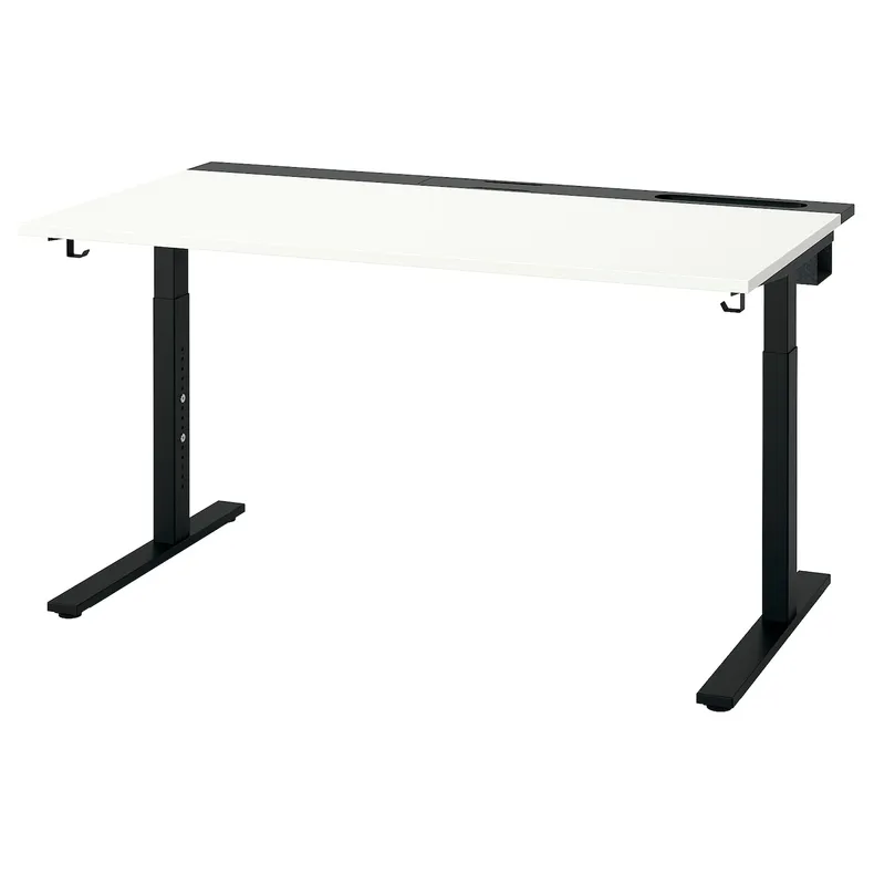 IKEA MITTZON МИТТЗОН, письменный стол, белый / черный, 140x80 см 995.281.11 фото №1