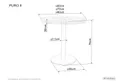 Кухонний стіл SIGNAL PURO II, ламінований дуб / чорний, 80x80 фото thumb №3
