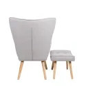 Крісло м'яке з підставкою для ніг MEBEL ELITE LOZANO 2 Velvet, тканина: сірий фото thumb №12