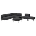 IKEA LILLEHEM ЛІЛЛЕХЕМ, 6-м модульний диван з журн столиком, ГУННАРЕД/темно-сірий деревина 995.747.54 фото thumb №1