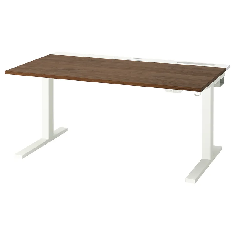 IKEA MITTZON МІТТЗОН, стіл регульований, електричний горіх / білий, 140x80 см 795.290.03 фото №2
