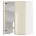 IKEA METOD МЕТОД, навесной шкаф д / вытяжки / полка / дверь, белый / светло-бежевый глянцевый Voxtorp, 60x80 см 295.045.47 фото thumb №1