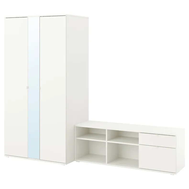 IKEA VIHALS ВІХАЛЬС, комбінація шафи з лавкою, білий, 251x57x200 см 194.421.97 фото №1