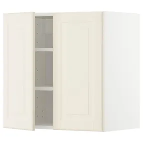 IKEA METOD МЕТОД, навесной шкаф с полками / 2дверцы, белый / бодбинские сливки, 60x60 см 694.588.69 фото