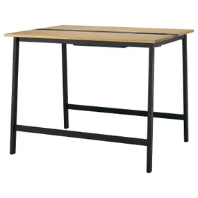 IKEA MITTZON МІТТЗОН, стіл для конференцій, okl дуб / чорний, 140x108x105 см 195.334.61 фото
