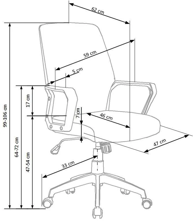 Кресло компьютерное офисное вращающееся HALMAR SPIN 2 серый/белый фото №9
