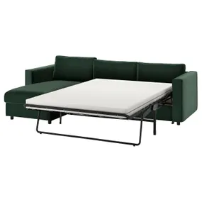 IKEA VIMLE ВІМЛЕ, 3-місний диван-ліжко, з шезлонгом/дюпаном темно-зеленого кольору 495.372.74 фото
