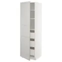 IKEA METOD МЕТОД / MAXIMERA МАКСИМЕРА, высокий шкаф с ящиками, белый / светло-серый, 60x60x200 см 193.867.85 фото thumb №1