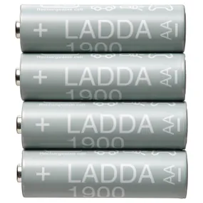 IKEA LADDA ЛАДДА, аккумуляторная батарейка, HR06 AA 1,2 В, 1900 мАч 005.098.14 фото