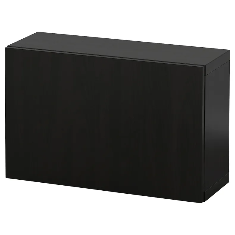 IKEA BESTÅ БЕСТО, комбинация настенных шкафов, черный / коричневый / Лапвикен черный / коричневый, 60x22x38 см 794.292.73 фото №1
