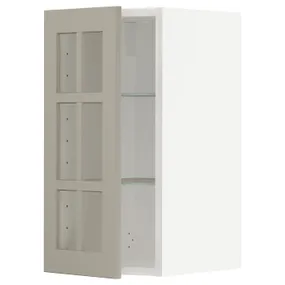 IKEA METOD МЕТОД, навісна шафа,полиці / скляні дверцята, білий / стенсундський бежевий, 30x60 см 994.638.45 фото