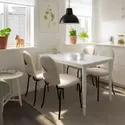 IKEA DANDERYD ДАНДЕРЮД / EBBALYCKE ЕББАЛЮККЕ, стіл+4 стільці, білий / бежевий Idekulla, 130 см 695.601.26 фото thumb №2