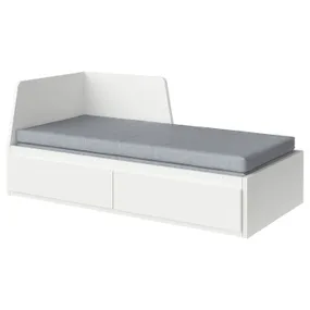 IKEA FLEKKE ФЛЕККЕ, кушетка, 2 шухляди/2 матраци, білий/ОГОТНЕС жорсткий, 80x200 см 894.959.36 фото