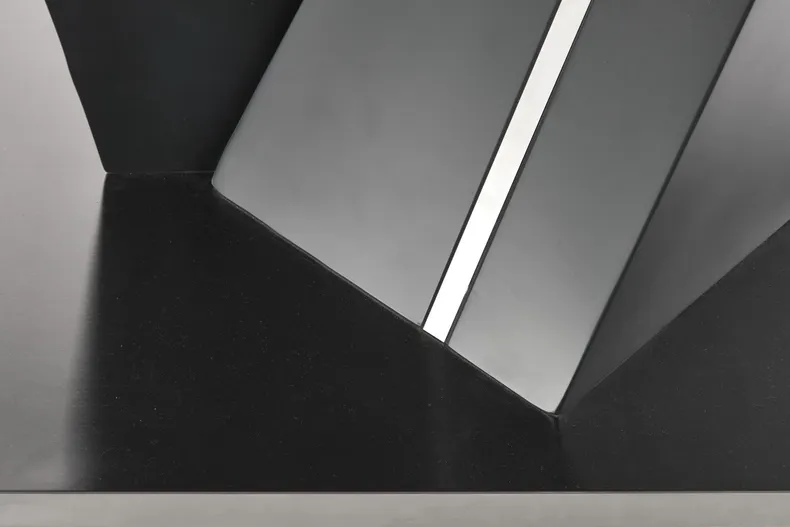 Обеденный стол раскладной HALMAR SALVADOR 160-200x90 см, столешница - темно-серый, ножки - темно-серые фото №12