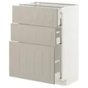 IKEA METOD МЕТОД / MAXIMERA МАКСИМЕРА, напольный шкаф с 3 ящиками, белый / Стенсунд бежевый, 60x37 см 494.081.54 фото thumb №1