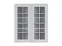 BRW Двухдверный верхний кухонный шкаф Verdi 80 см с витриной светло-серый матовый, греноловый серый/светло-серый матовый FL_G_80/95_LV/PV-SZG/JSZM фото