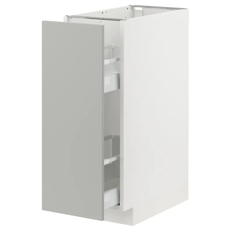 IKEA METOD МЕТОД / MAXIMERA МАКСИМЕРА, напольный шкаф / выдвижн внутр элем, белый / светло-серый, 30x60 см 395.385.61 фото №1