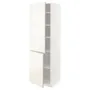 IKEA METOD МЕТОД, высокий шкаф с полками / 2 дверцы, белый / светло-бежевый глянцевый Voxtorp, 60x60x200 см 294.625.47 фото