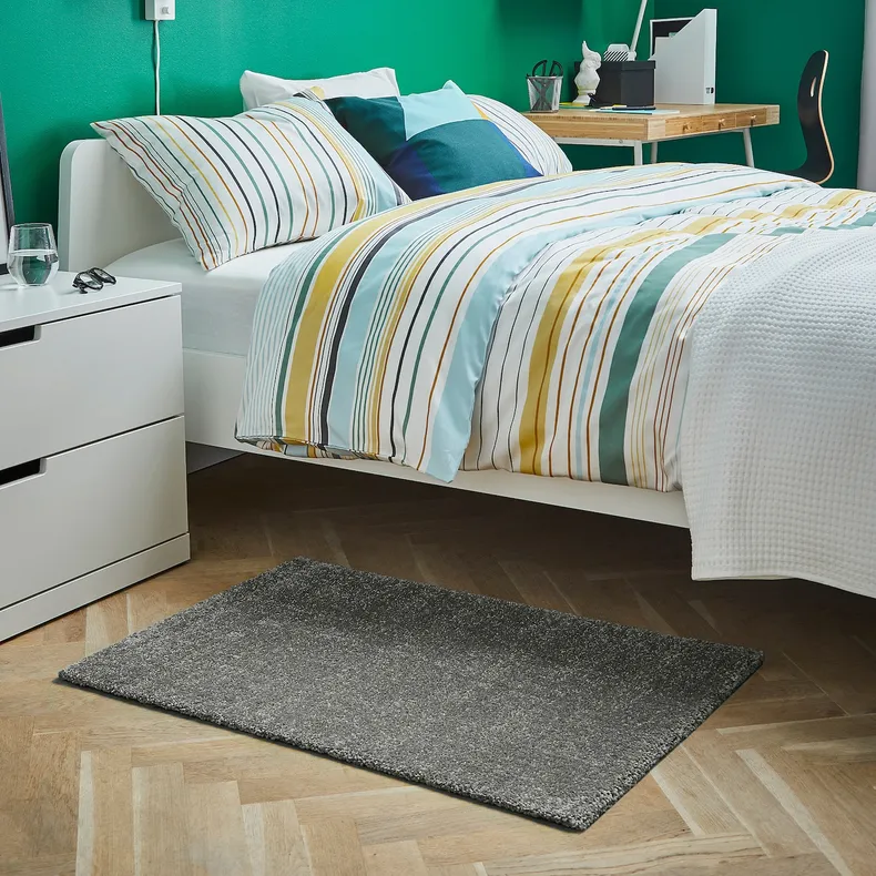 IKEA LANGSTED ЛАНГСТЕД, килим, короткий ворс, світло-сірий, 60x90 см 904.459.31 фото №3