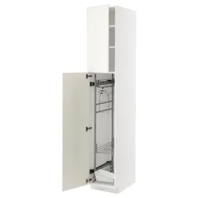 IKEA METOD МЕТОД, висока шафа із приладд д / прибирання, білий / ВЕДДІНГЕ білий, 40x60x220 см 594.630.55 фото
