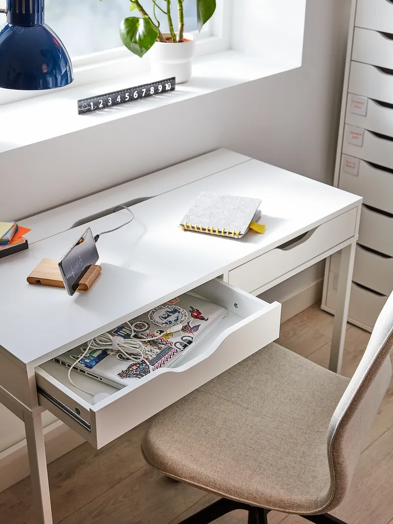IKEA ALEX АЛЕКС, письменный стол, белый, 100x48 см 104.735.55 фото №3