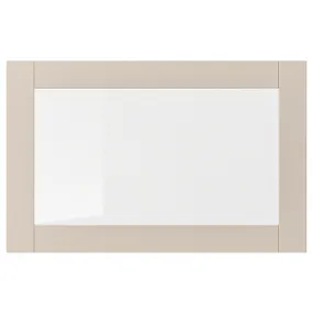 IKEA SINDVIK СИНДВИК, стеклянная дверь, Светло-серый беж / прозрачное стекло, 60x38 см 804.909.24 фото