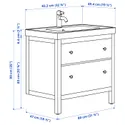 IKEA HEMNES ХЕМНЕС / ORRSJÖN ОРРШЕН, шафа під рак з шухл / раков / змішувач, білий, 82x49x89 см 695.467.91 фото thumb №6