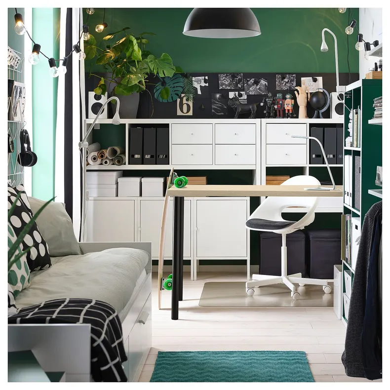 IKEA MITTCIRKEL МИТТЦИРКЕЛЬ / ADILS АДИЛЬС, письменный стол, яркий эффект сосны черный, 120x60 см 595.085.39 фото №3