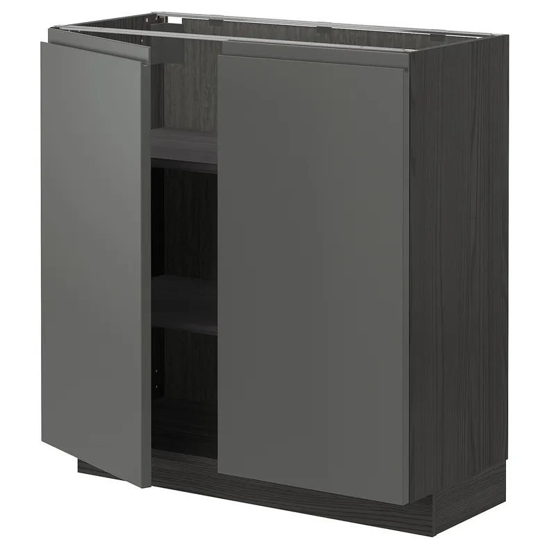 IKEA METOD МЕТОД, підлогова шафа з полицями / 2 дверцят, чорний / Voxtorp темно-сірий, 80x37 см 894.680.37 фото №1