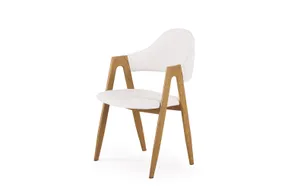 Кухонний стілець металевий HALMAR K247 білий, медовий дуб (1шт=2шт) фото