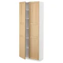IKEA METOD МЕТОД, высокий шкаф с полками, белый / дуб форсбака, 80x37x200 см 795.094.15 фото thumb №1