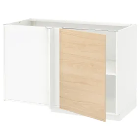 IKEA METOD МЕТОД, угловой напольный шкаф с полкой, белый / аскерсундский узор светлый ясень, 128x68 см 694.687.50 фото
