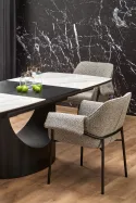 Кухонний стіл HALMAR OSMAN 160-220x90 см, білий мармур / чорний фото thumb №4