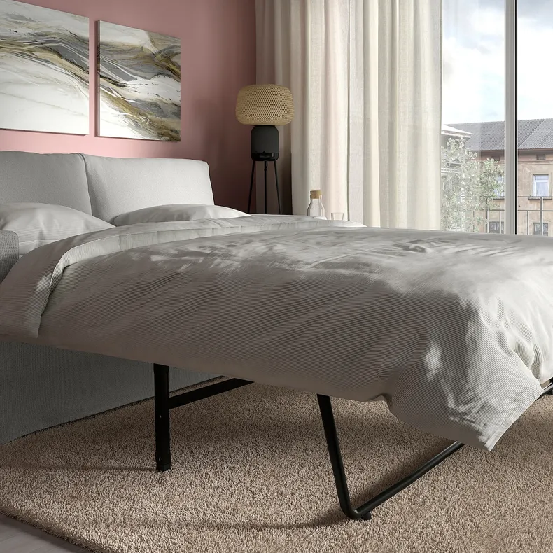 IKEA HYLTARP ХИЛЬТАРП, 2-местный диван-кровать, Талмира белая/черная 895.148.88 фото №4