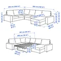 IKEA VIMLE ВИМЛЕ, углов 5-мест диван-кровать+козетка, с широкими подлокотниками/Lejde серо-черный 195.372.80 фото thumb №4