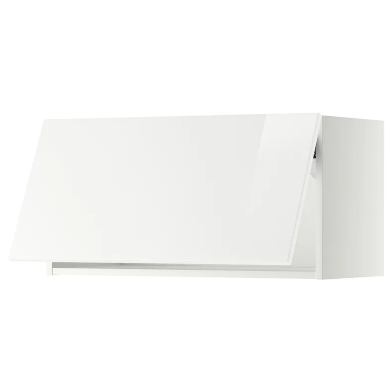 IKEA METOD МЕТОД, шафа навісна, горизонтальна, білий / РІНГХУЛЬТ білий, 80x40 см 093.918.91 фото №1