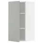 IKEA METOD МЕТОД, навесной шкаф с полками, белый / светло-серый, 40x80 см 095.393.69 фото