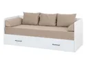 BRW Ліжко розкладне BRW TETRIX 80-160x200 см з ящиком для зберігання, подушками та матрацом, бежевий, білий глянець LOZ/80/160_KPL-BIP/MODONE_9702 фото thumb №3