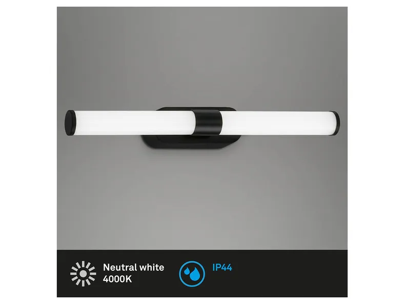 BRW Світлодіодний настінний світильник для ванної кімнати на 2 точки білий/чорний 091000 фото №3