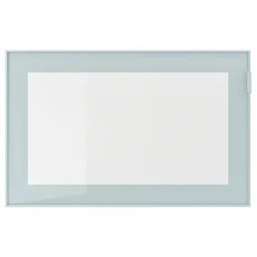IKEA GLASSVIK ГЛАССВІК, скляні дверцята, світло-сіре / блакитне / прозоре скло, 60x38 см 604.887.76 фото