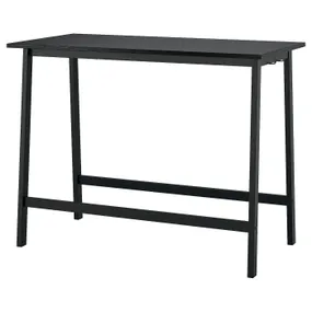 IKEA MITTZON МІТТЗОН, стіл для конференцій, шпон ясена, тонований чорним / чорним, 140x68x105 см 295.146.50 фото