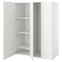IKEA PLATSA ПЛАТСА, гардероб із 3 дверцятами, білий / ФОННЕС білий, 140x57x181 см 194.243.39 фото thumb №1