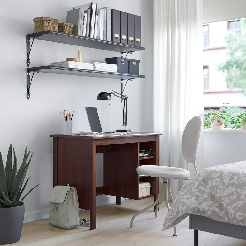 IKEA BRUSALI БРУСАЛИ, письменный стол, коричневый, 90x52 см 303.022.99 фото №6
