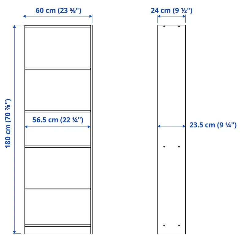 IKEA FINNBY ФІННБЮ, книжкова шафа, чорний, 60x180 см 102.611.29 фото №3