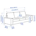 IKEA VIMLE ВИМЛЕ, 3-местный диван, с широкими подлокотниками / бежевый с пунцовым оттенком 694.013.35 фото thumb №7